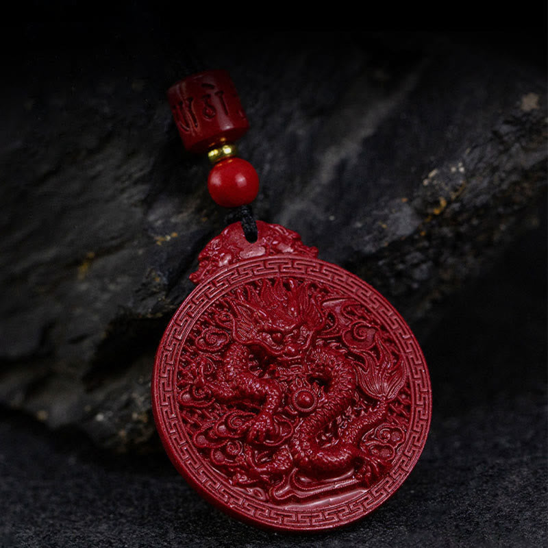 Buddha Stones龍年 天然辰砂 龍守護ネックレスペンダント