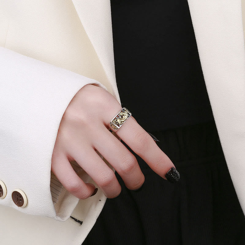 Buddha Stones925スターリングシルバー貔貅幸運富調節可能リング - image 3