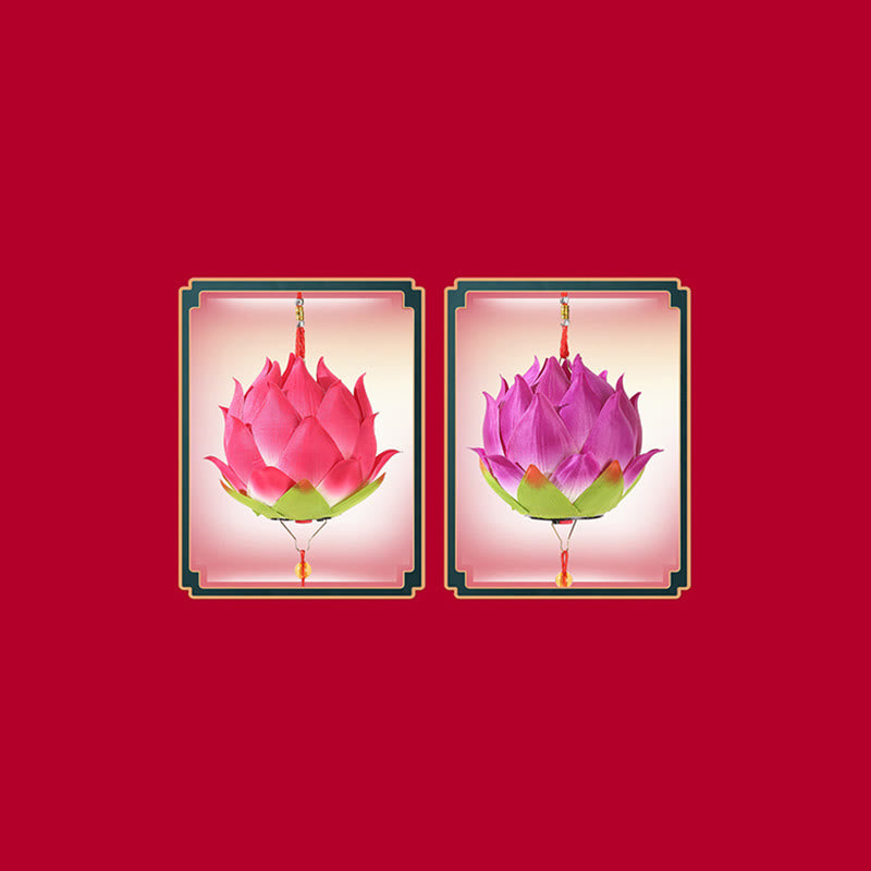 Buddha StonesDIY蓮の花ドラゴンランタンタッセルランプ装飾