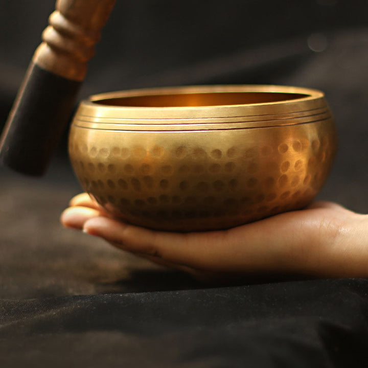 Buddha Stones リラクゼーションとマインドフルネス瞑想のための手作りチベットサウンドボウルシンギングボウルセット - image 2