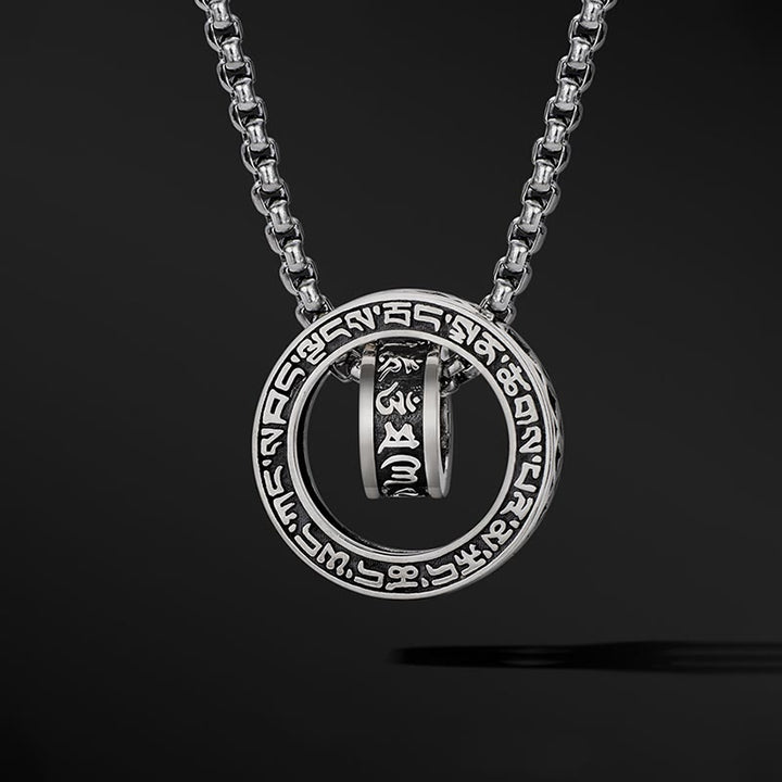 Buddha Stonesチベットオーム・マニ・パドメ・フム彫刻 平和 純粋 チェーン ネックレス ペンダント - image 6