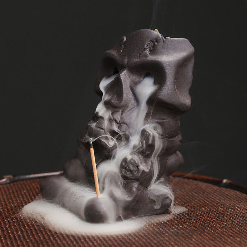 ハロウィン スカルヘッド 紫粘土 ヒーリング香炉 デコレーションBuddha Stones