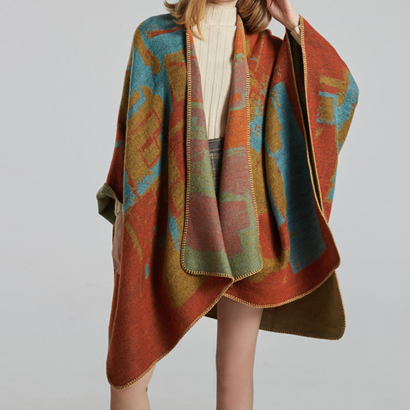 チベットのオレンジショール暖かいマントスカーフ - image 7