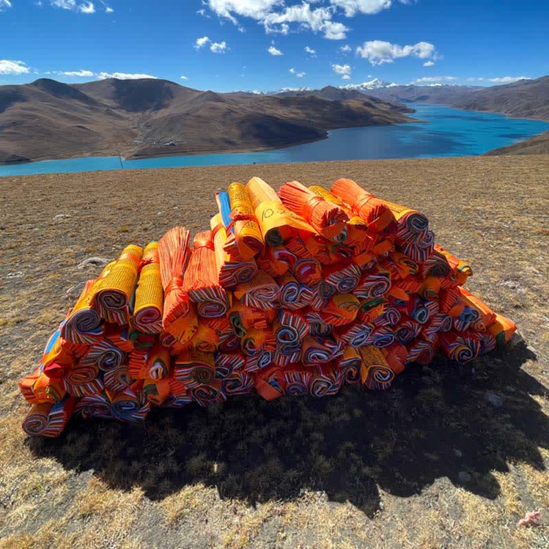 Buddha Stones チベット五色風馬縁起屋外用祈祷旗25枚セット - image 12