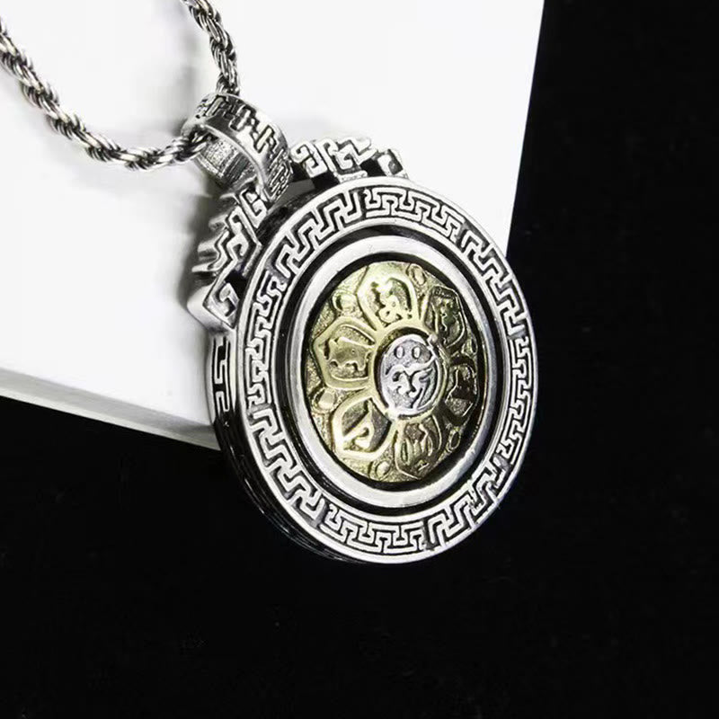 Buddha Stonesチベットオーム・マニ・パドメ・フムダブルドルジェ ヴァジュラ 回転式 純潔 平和 ネックレス ペンダント - オーム・マニ・パドメ・フム - image 1