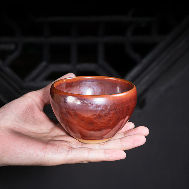 Buddha Stones手作り 中国 建禅 蓮華デザイン 陶器 ティーカップ カンフー ティーカップ