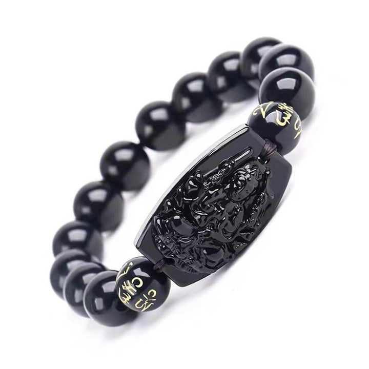 Buddha Stones、十二支、黒曜石の守護ブレスレット