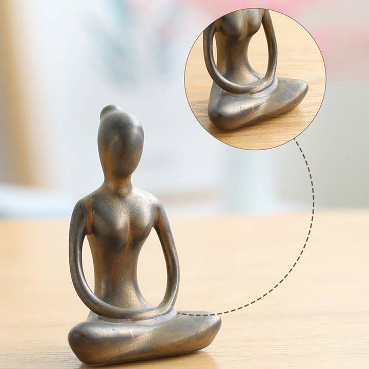 抽象的なヨガ瞑想エクササイズ陶器スピリチュアルな置物彫刻装飾