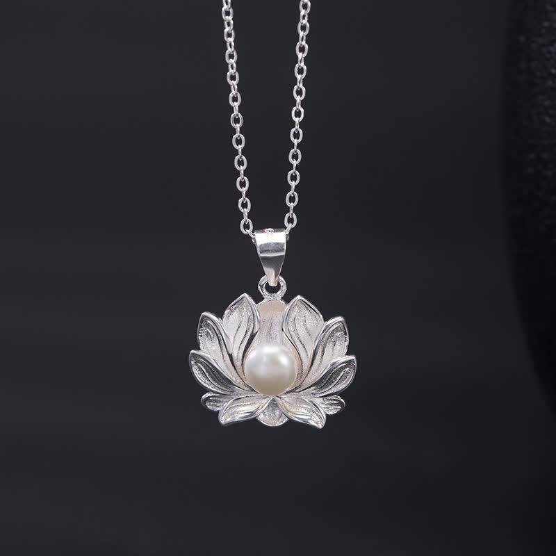 Buddha Stones925スターリングシルバー ロータスフラワーパール ウェルスネックレスペンダント - image 3