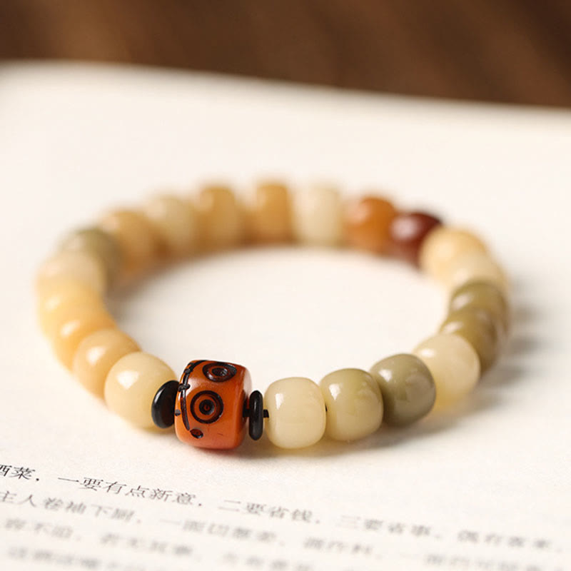 Buddha Stones天然菩提樹 屍の森の王オーム・マニ・パドメ・フム知恵のブレスレット