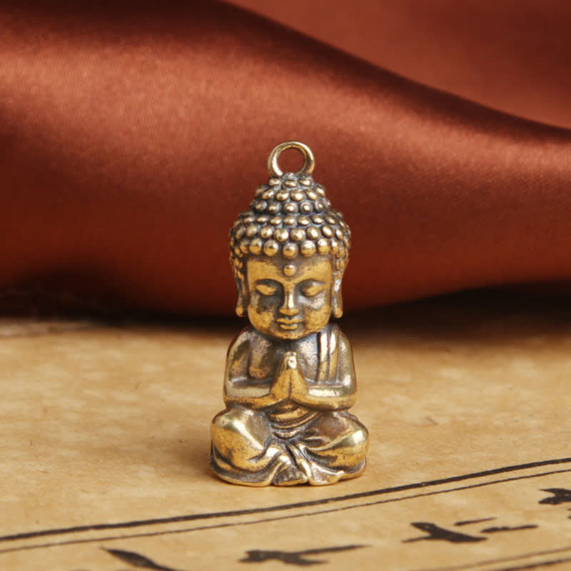 仏陀の慈悲の銅製キーホルダーペンダント装飾 - 14.5×31mm - image 0