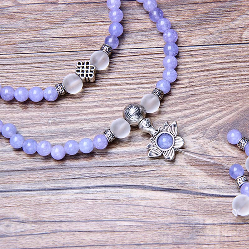 Buddha Stonesパープルジャスパービーズ 強さのブレスレットMala