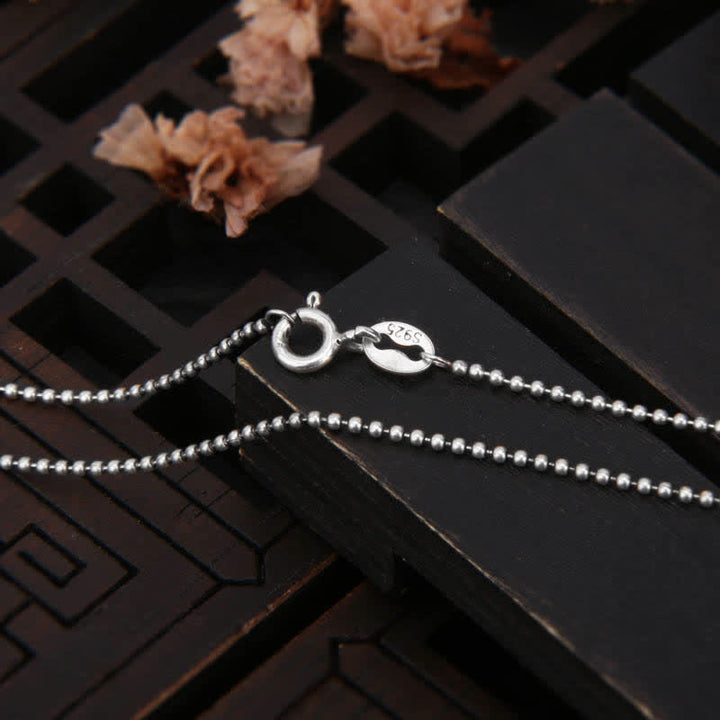 Buddha Stones925 スターリングシルバーオーム・マニ・パドメ・フム祈祷ホイール純度 回転式ネックレスペンダント - 55cm-925スターリングシルバーチェーン - image 8