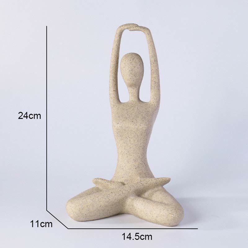抽象的なヨガ瞑想エクササイズ樹脂スピリチュアルフィギュア彫刻デスク装飾