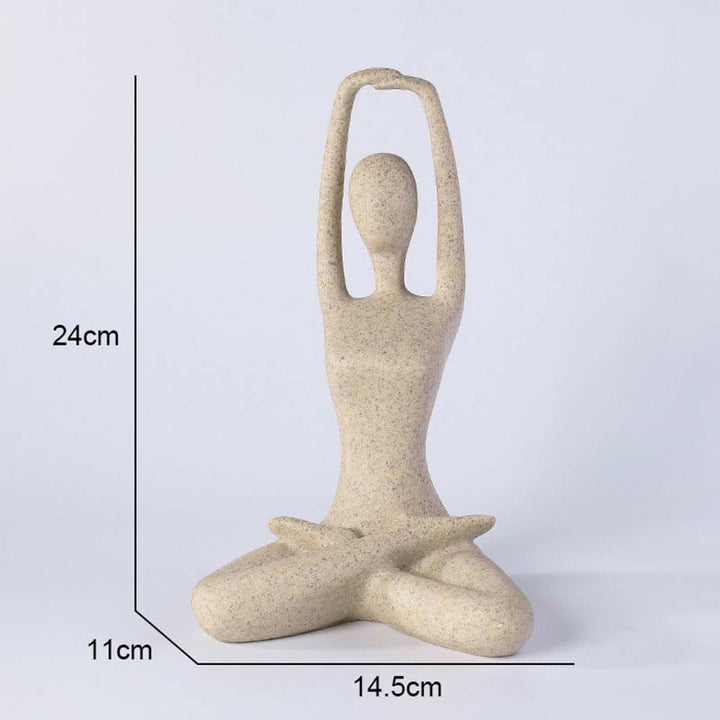 抽象的なヨガ瞑想エクササイズ樹脂スピリチュアルフィギュア彫刻デスク装飾