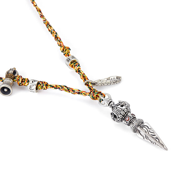 Buddha Stonesチベット ハンドメイド 925 スターリングシルバー ドルジェ ヴァジュラオーム・マニ・パドメ・フムフェザー ストレングス ネックレス ペンダント - image 10