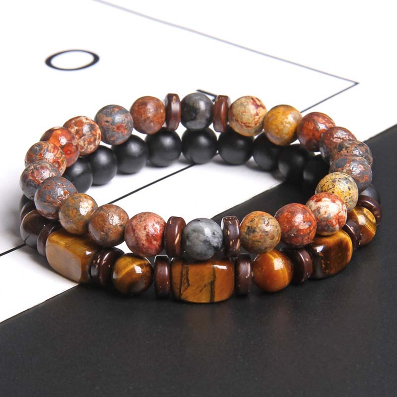 Buddha Stones2個入り ヒーリングクリスタル エンペラーストーン タイガーアイ ビーズブレスレット