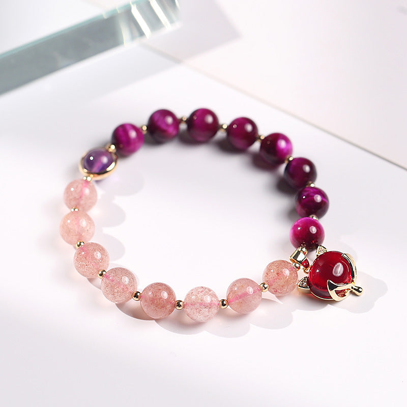 Buddha Stones天然ストロベリークォーツPiXiu愛ブレスレット