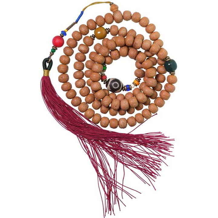 Buddha Stones108 個入りMalaビーズ 菩提樹種 ビーズ 平和 タッセル ブレスレット