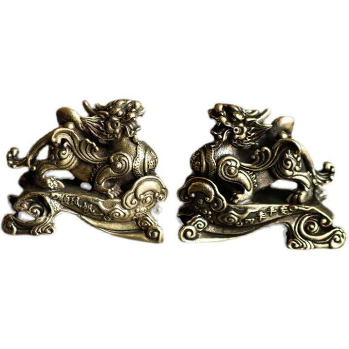 Buddha Stones手作り 風水 貔貅 銅製 富と幸運の飾り - image 6