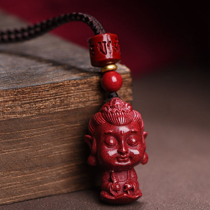 Buddha Stones十二支 出生仏 天然辰砂 お守り 悪霊除け ネックレス ペンダント