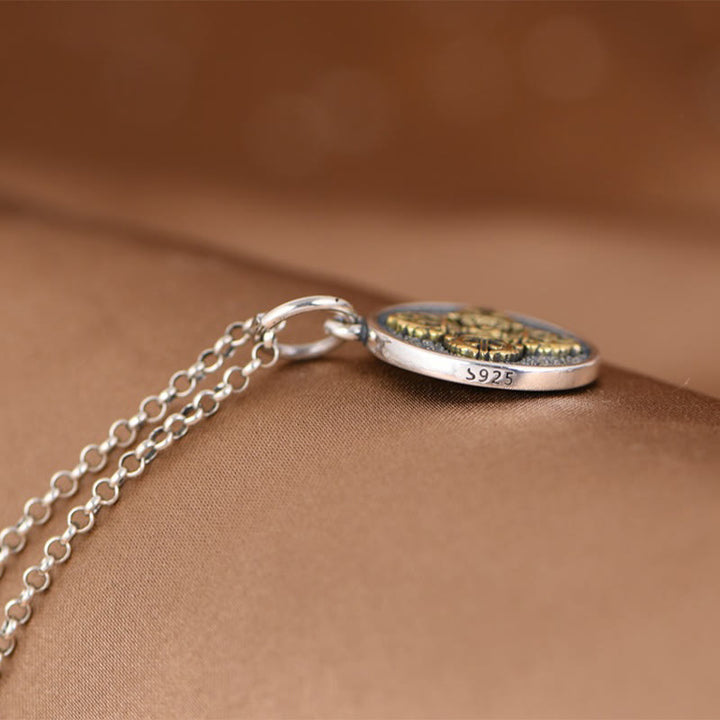 Buddha Stones925スターリングシルバー ダブルドルジェヴァジュラ 祝福ネックレスペンダント