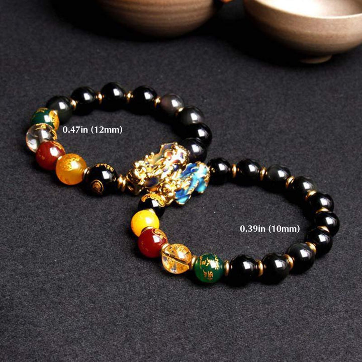 Buddha Stonesの色が変わるPiXiu黒曜石の開運財運ブレスレット - image 4