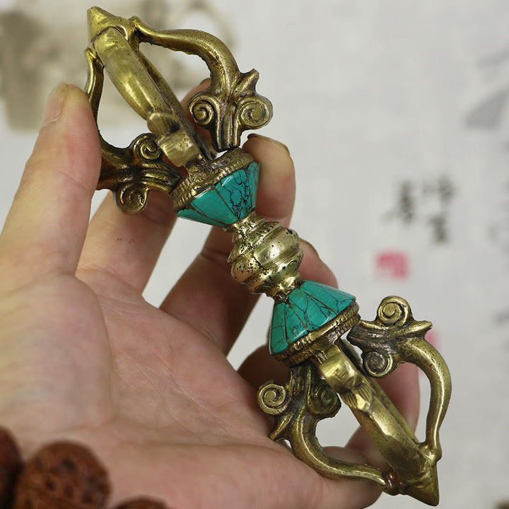 Buddha Stonesチベット五本爪 金剛杵 ドルジェ 手作り ネパール スピリチュアルパワー 銅製装飾