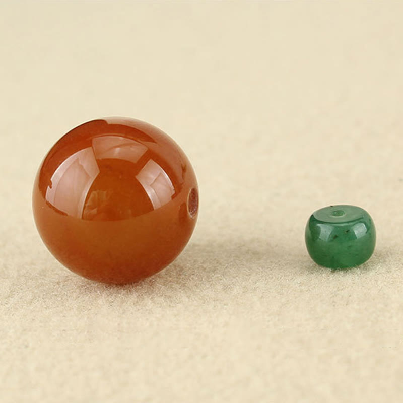 Buddha Stones赤瑪瑙 緑アベンチュリン 緑菩提樹シードビーズ 落ち着いたレザーロープネックレスペンダント