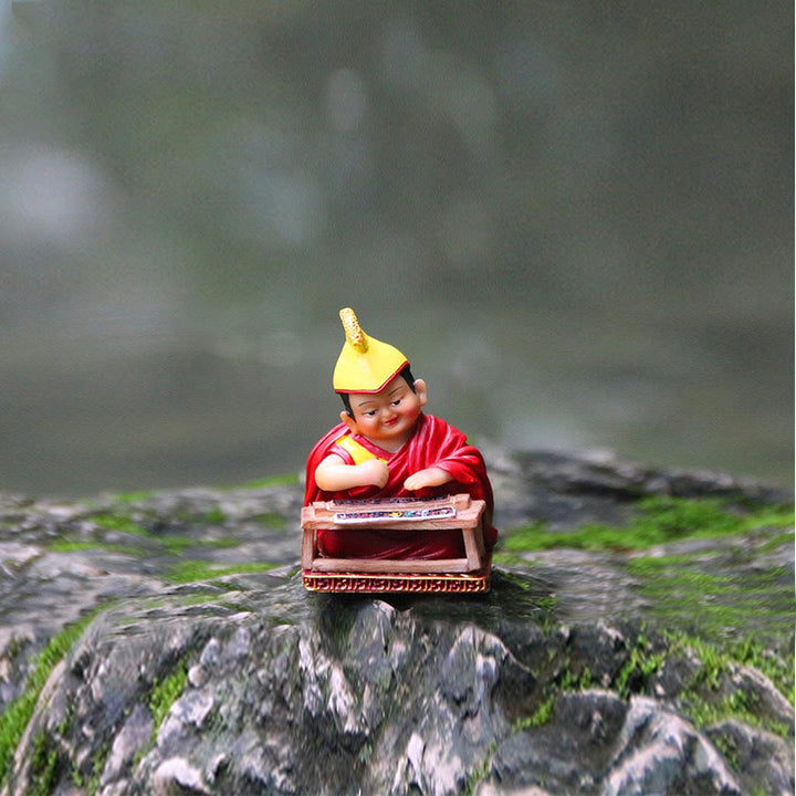 Buddha Stones手描き チベット ラマ像 彫刻 クリエイティブ ホーム オフィス 車 装飾 オーナメント