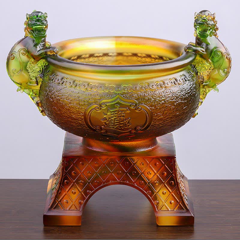 手作りのLiuliクリスタルPiXiu宝ボウルアートピースホームデコレーション - image 2