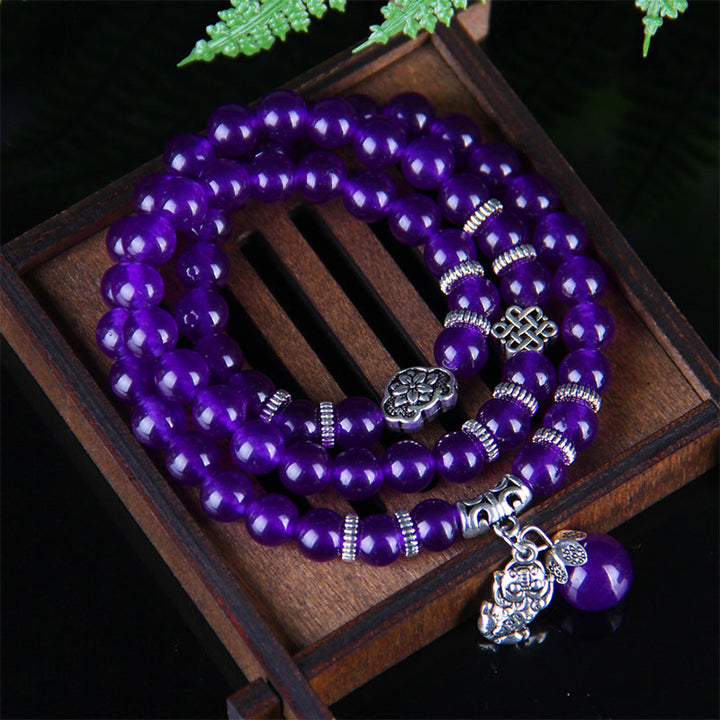 Buddha StonesアメジストPiXiuの富のブレスレット