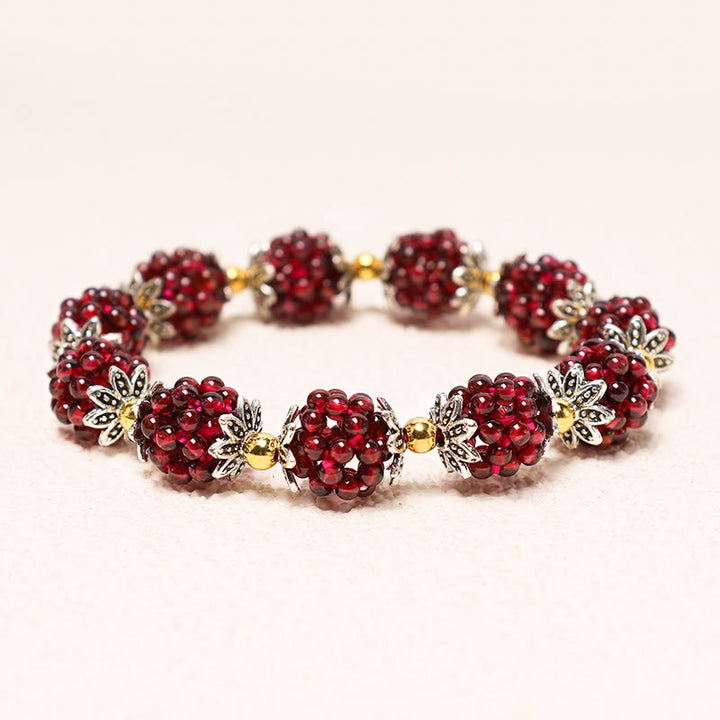 天然ガーネット ヒーリング パワーストーン ブレスレット 幸運 開運 守護 | Buddha Stones
