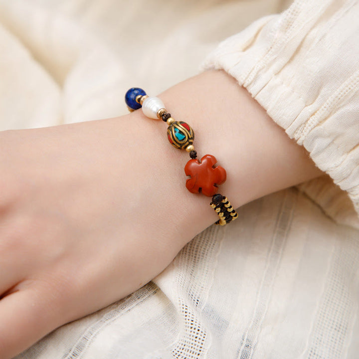 Buddha Stonesチベットターコイズオーム・マニ・パドメ・フム保護強さブレスレット