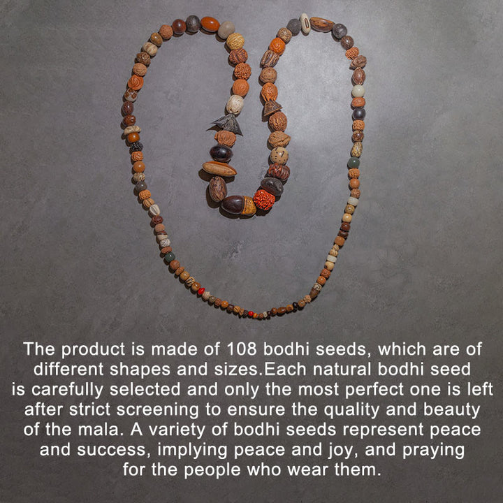 Buddha Stones108 個入りMala菩提樹 幸運 富 ブレスレット 手首用Mala