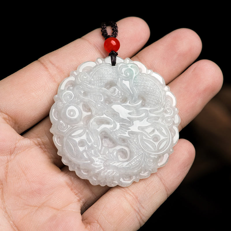 Buddha Stones白翡翠 龍守護ネックレス 紐ペンダント - image 4