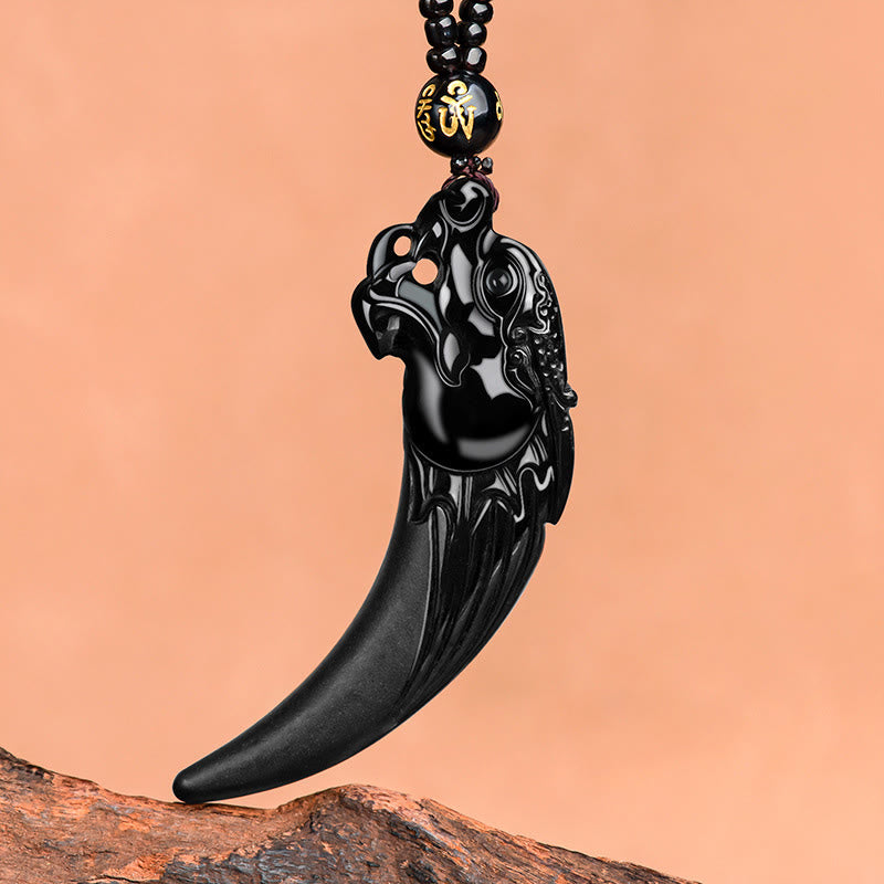 Buddha Stones天然黒翡翠 十二支 龍の歯模様 守護ネックレス ペンダント - 黒翡翠（守護♥平穏） - image 1
