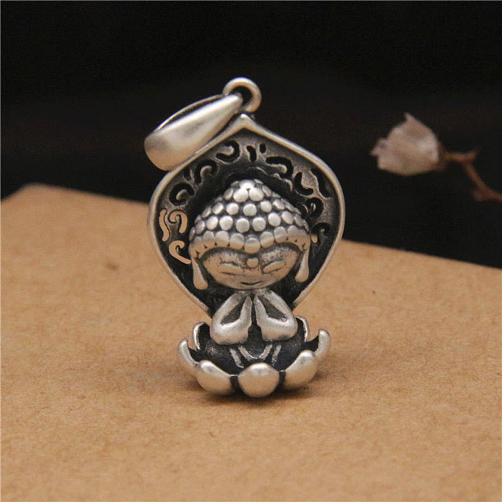 Buddha Stones999スターリングシルバー 瞑想ブッダ ロータス セレニティ ネックレス ペンダント - image 4