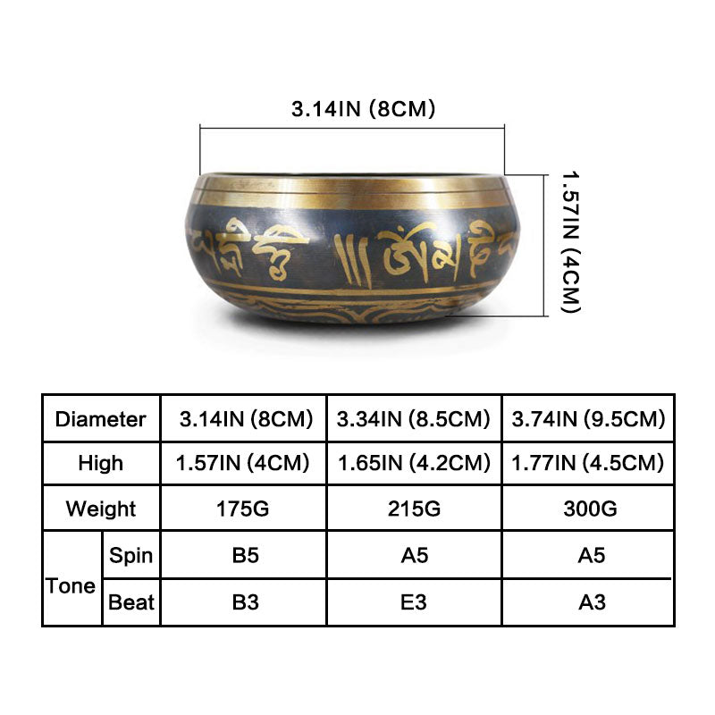 Buddha Stones チベット瞑想ボウル（癒しとマインドフルネス用）オーム・マニ・パドメ・フム・シンギングボウル - image 6