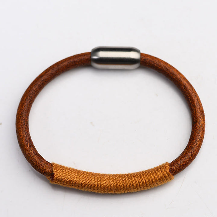 Buddha Stonesチベットレザーハンドメイド五行幸運編み紐バックルブレスレット - image 12