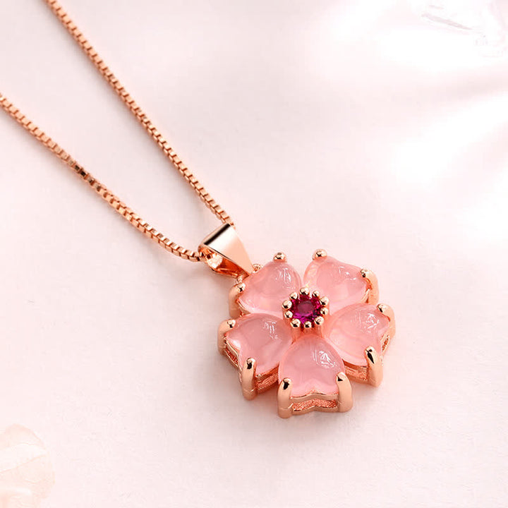 Buddha Stonesクリスタル ラブハートフラワー 癒しのネックレスペンダント
