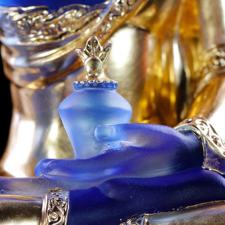 Buddha Stones薬師如来 手作り 瑠璃水晶 芸術作品 慈悲の像 自宅 オフィス 供物 装飾 - image 19