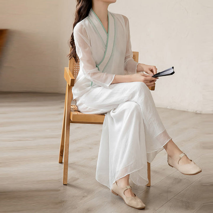 Buddha Stonesレトロ 祈り 禅 スピリチュアル 瞑想 練習 シフォン 服 レディース セット
