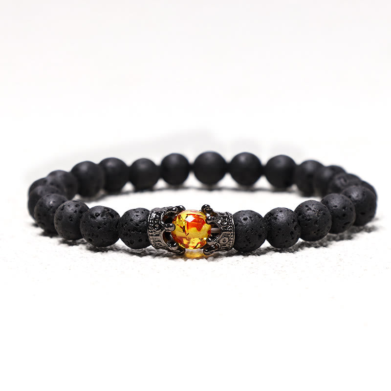 Buddha Stones天然石 キング＆クイーン クラウン ヒーリング エネルギー ビーズ カップル ブレスレット