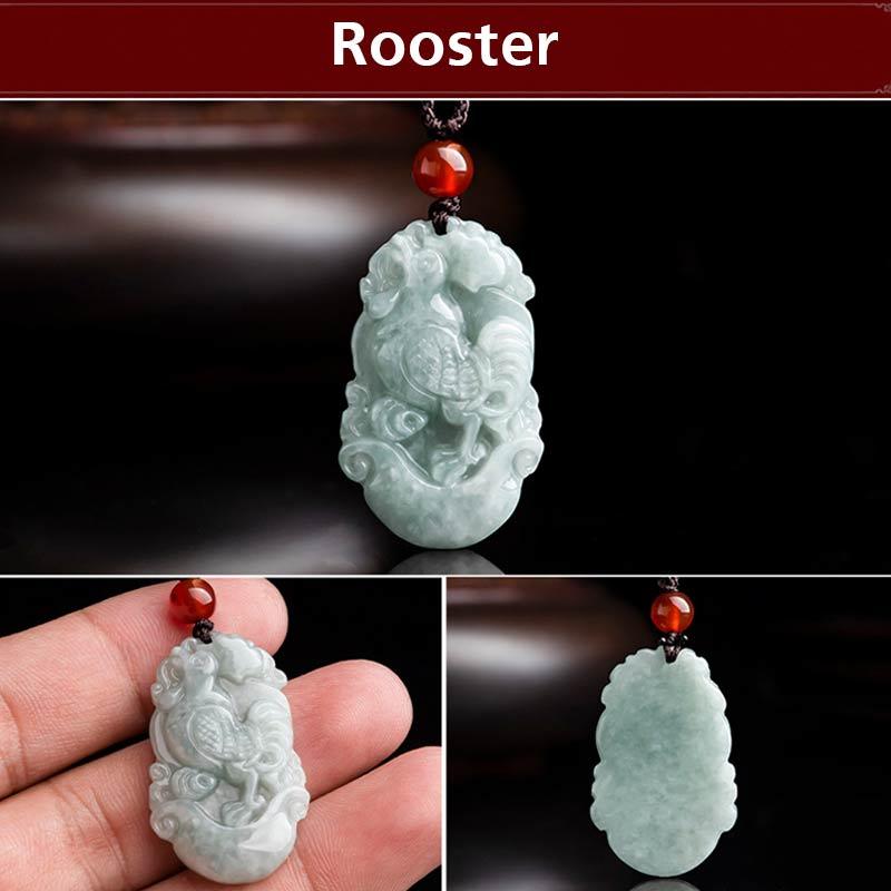 Buddha Stones天然翡翠12星座成功ペンダントネックレス - 雄鶏 - image 35
