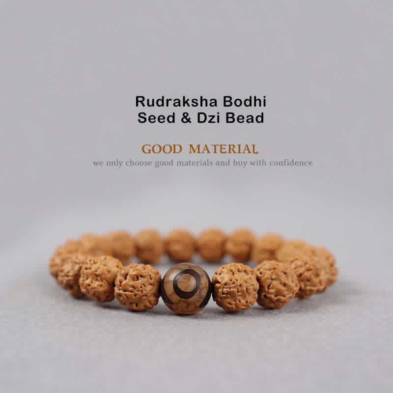 Buddha Stonesチベット ルドラークシャ 菩提樹 シード ビーズ アンバー ターコイズ開運財運ブレスレット - image 0