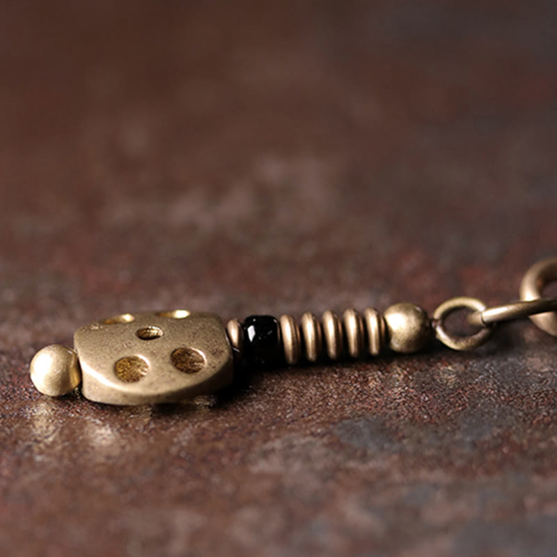 Buddha Stonesレインボーオブシディアン 黒檀 木 銅 ポジティブ マルチレイヤーブレスレット