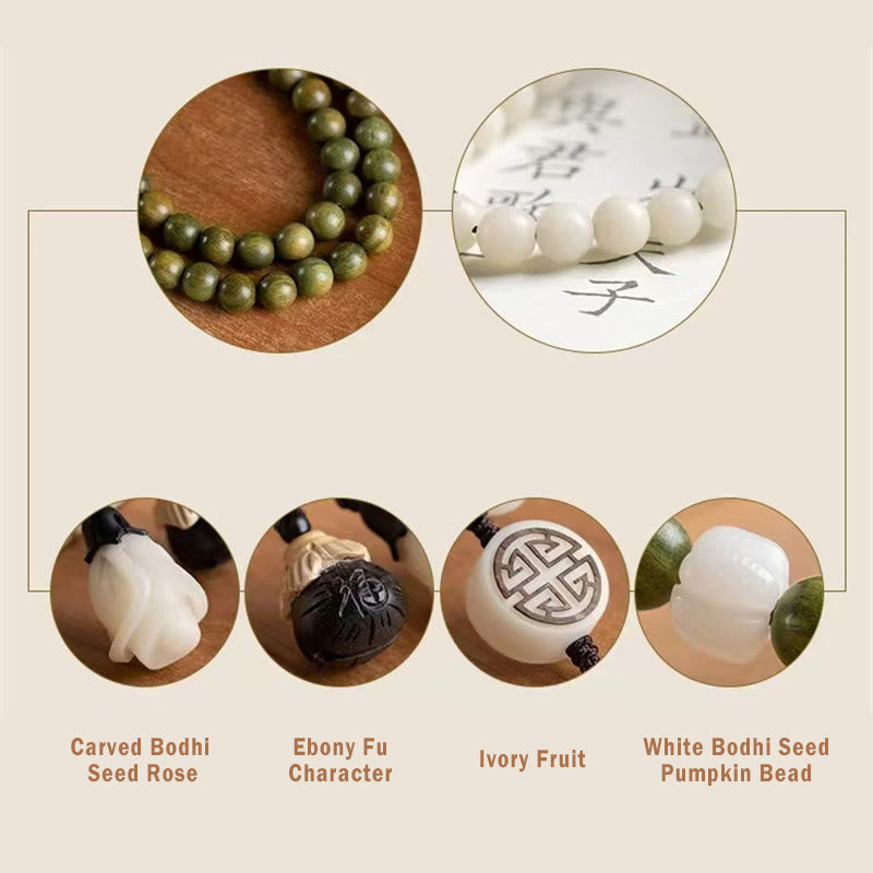 Buddha Stones天然グリーンサンダルウッド 菩提樹の癒しのブレスレット