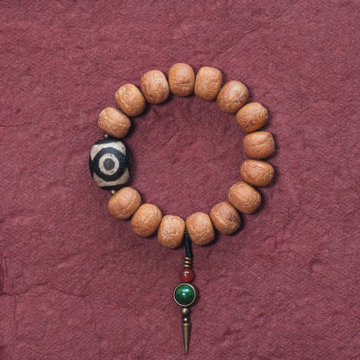 Buddha Stonesチベット菩提樹シードビーズ 平和のお守り 手首用Malaブレスレット
