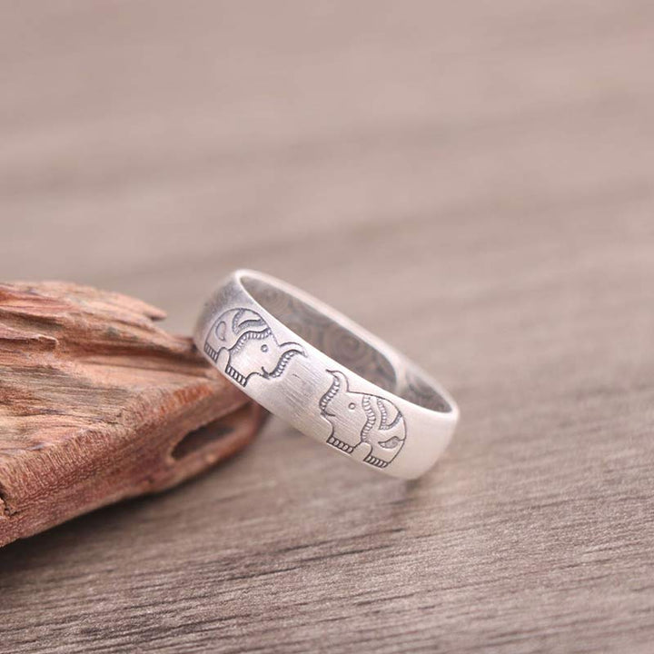 Buddha Stones999 スターリングシルバー 蓮の象 六つの真実の言葉 祝福リング - image 6